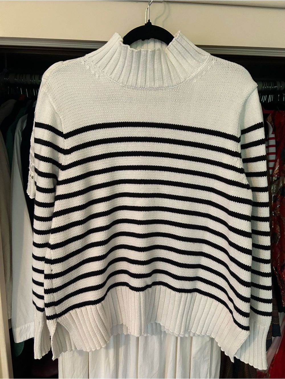 J Crew cotton turtleneck sweater stripped  L